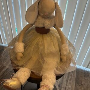 Pottery Barn Kids Gold and Cream Bunny Plush